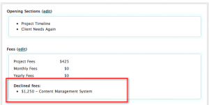 Declined Fees
