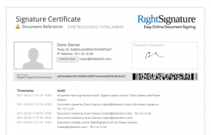 Signature Certificate