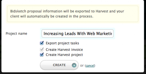 Harvest Modal