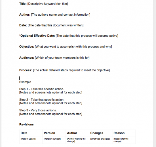 Sample Process Template