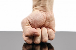 A fist punching