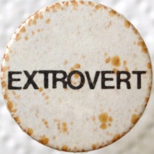 A button with "Extrovert" written on it.