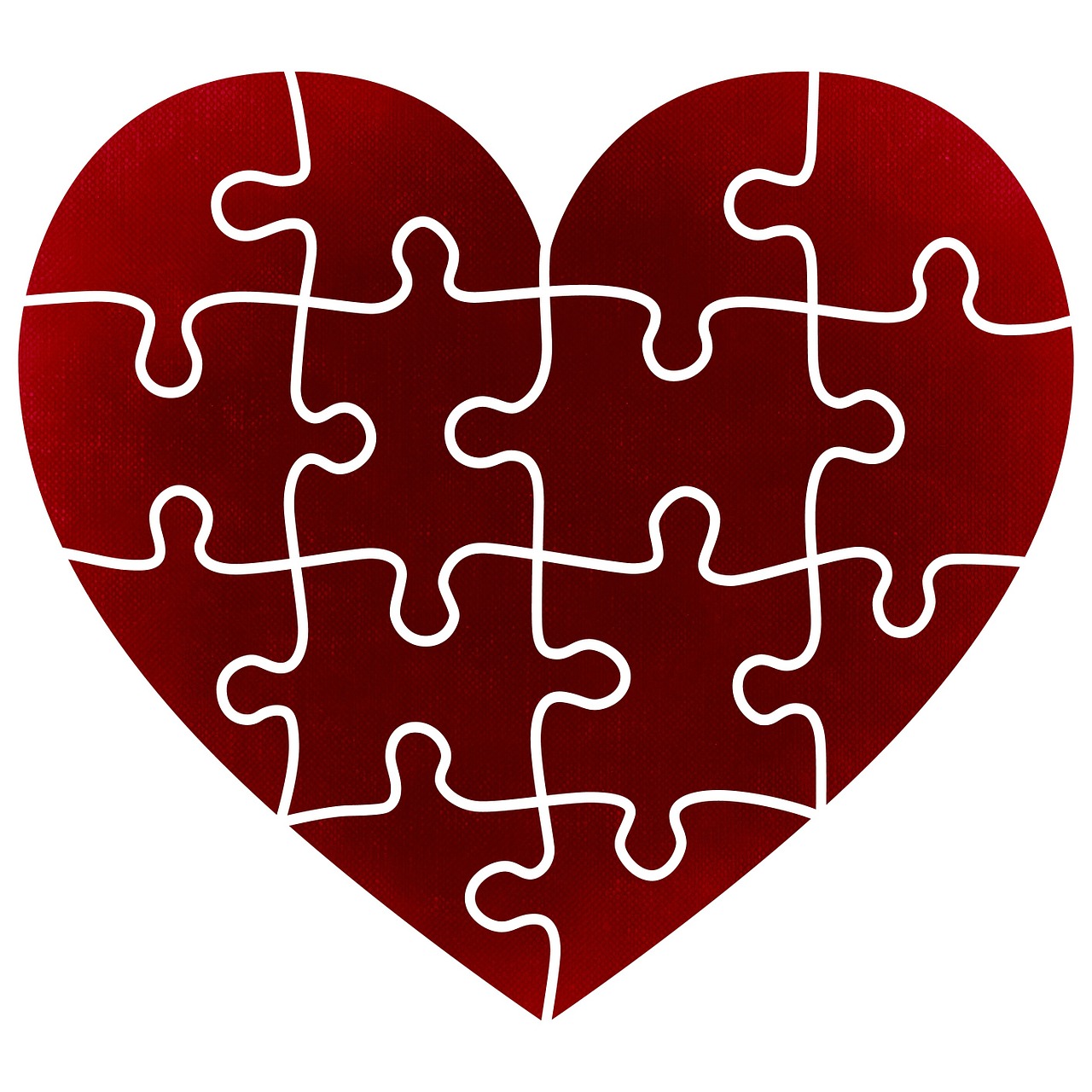 A jigsaw shaped as a heart.