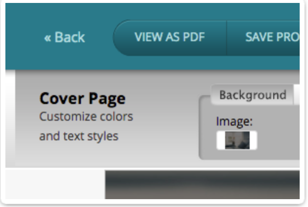 A view of the Cover Page option within Bidsketch.